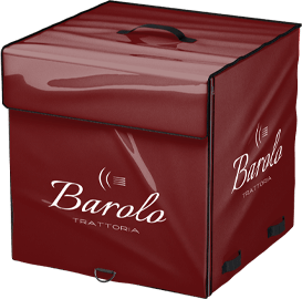 Bolsa de Delivery com logo do Barolo Trattoria